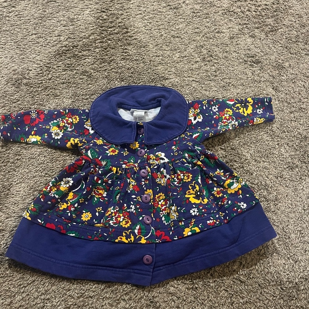 Baby N Nordstrom Vintage Purple Floral Coat With Collar Size 9 Month